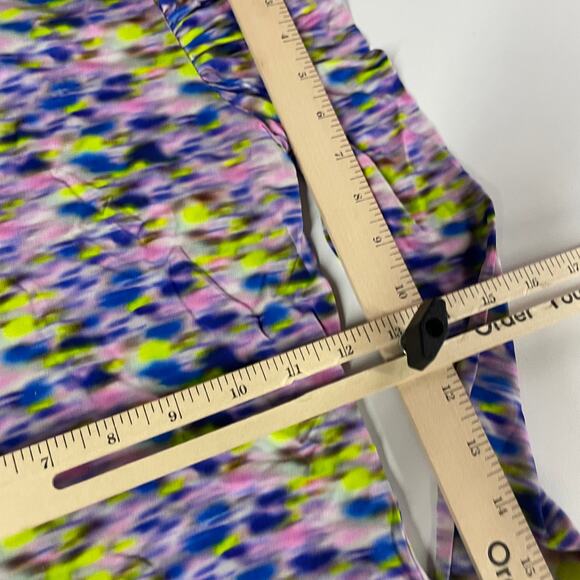 Tanya Taylor Shirt Womens X Small Blue Purple Green Adonica Mock Neck Cropped - Picture 9 of 10